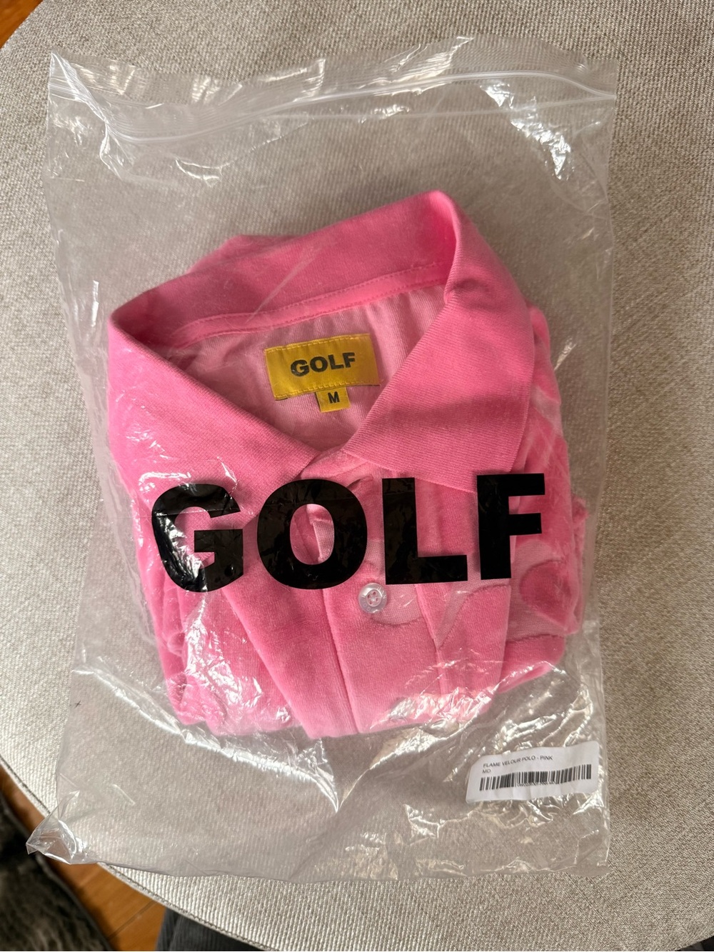 golf wang pink velour collared shirt